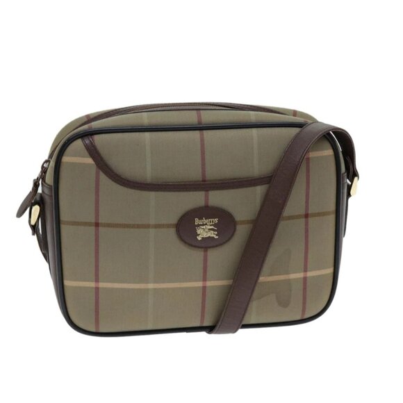 Burberrys Nova Check Shoulder Bag Canvas Beige Auth 81656 - Picture 1 of 16
